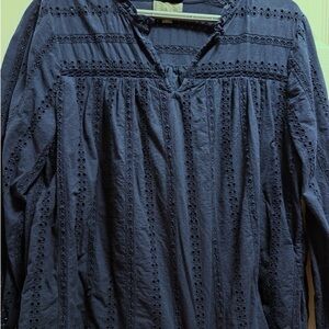 Style & Co. Midnight Blue Eyelet Blouse